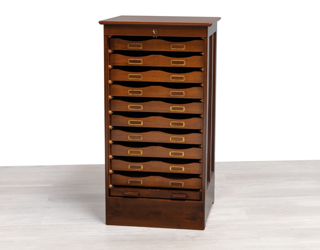 Mid century modern Danish filing cabinet tambour doors English American walnut 1960 office cabinet vintage Scandinavian furniture open front
