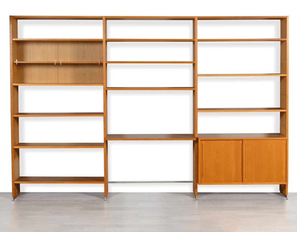 Hans J. Wegner Mid Century Modern RY100 Shelving System RY100 RY Mobler Bookshelf European oak vintage storage 1960 Scandinavian modular steel feet imported
