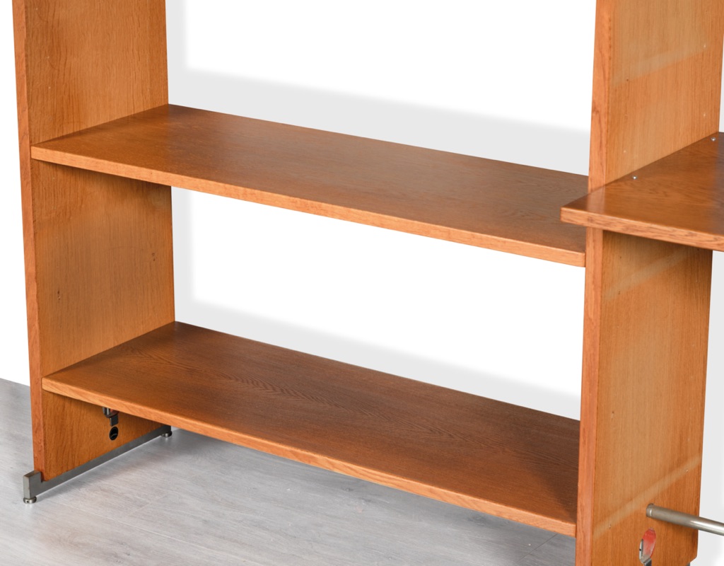 Hans J. Wegner Mid Century Modern RY100 Shelving System RY100 RY Mobler Bookshelf European oak vintage storage 1960 Scandinavian modular steel feet age related patina
