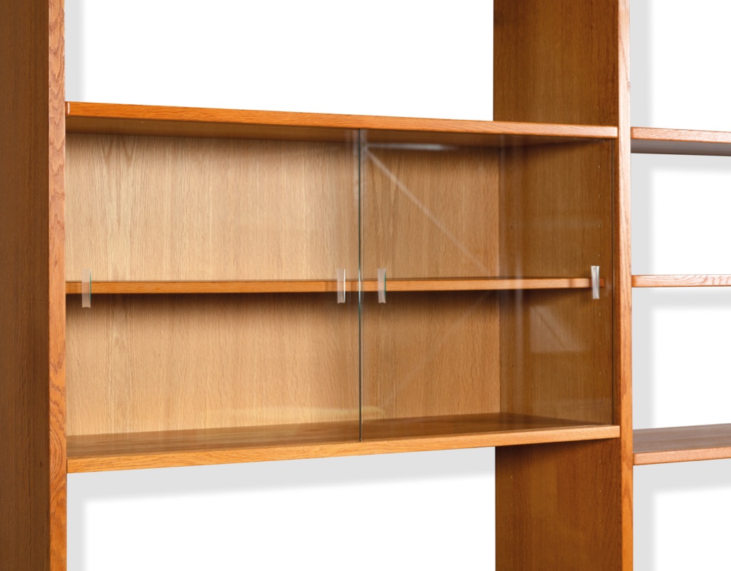 Hans J. Wegner Mid Century Modern RY100 Shelving System RY100 RY Mobler Bookshelf European oak vintage storage 1960 Scandinavian modular steel feet glazed cabinet