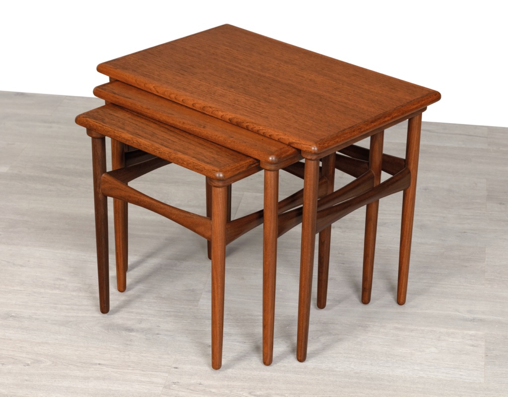 Mid century modern Kai Kristiansen Nesting Tables Teak Skovmand & Andersen Nest of Tables Vintage Scandinavian Design 1960 Ocassional tables