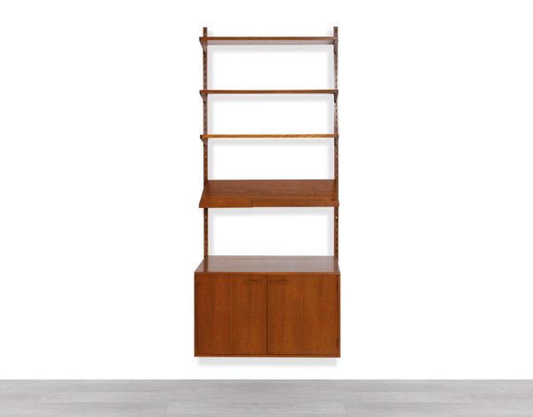 Mid century modern Kai Kristiansen Shelving System Danish vintage wall mounted unit 1960 bookshelf by FM Mobler Denmark Scandinavian record cabinet