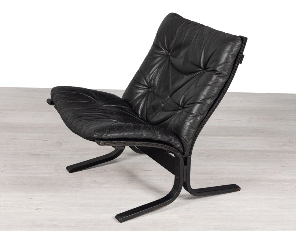 Mid century modern Siesta Chair Ingmar Relling 1970 Westnofa Leather sling Norwegian original Scandinavian armchairs and couches in Melbourne patina vintage leather