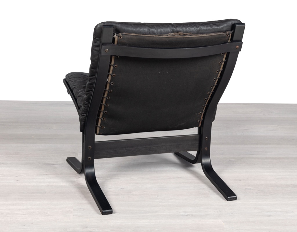 Mid century modern Siesta Chair Ingmar Relling 1970 Westnofa Leather sling Norwegian original Scandinavian armchairs and couches in Melbourne canvas backing