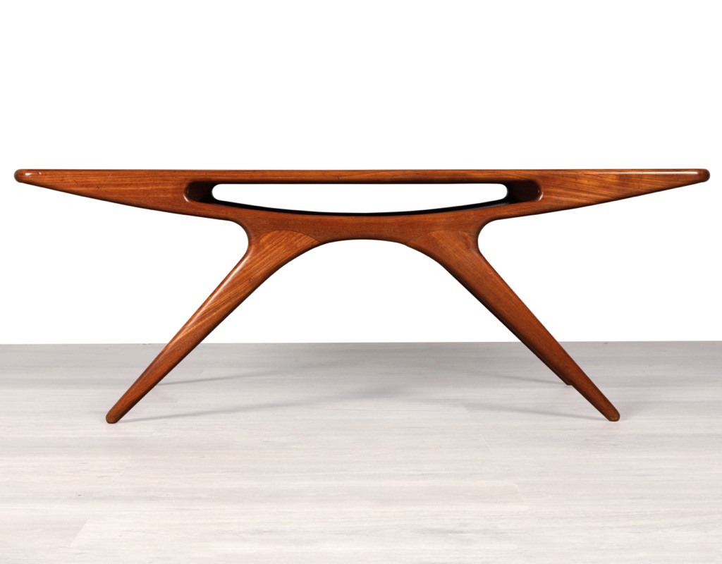 Mid century modern Smile Coffee Table by Johannes Andersen for CFC Silkeborg in teak Danish original vintage 1950 imported