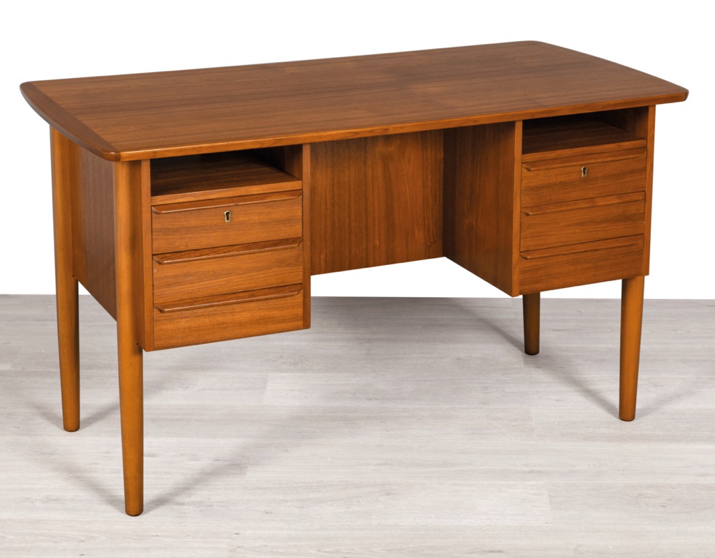Mid century modern Desk Danish vintage 1960s teak Brazilian rosewood study or office furniture imported Scandinavian original design drawers floating top