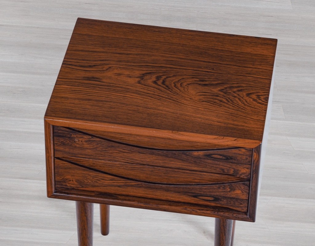 Niels Clausen NC Mobler Nightstand Danish 1960s Mid Century Modern Brazilian Rosewood Bedside Cabinet Scandinavian Vintage Drawers Bedroom Pair two drawers