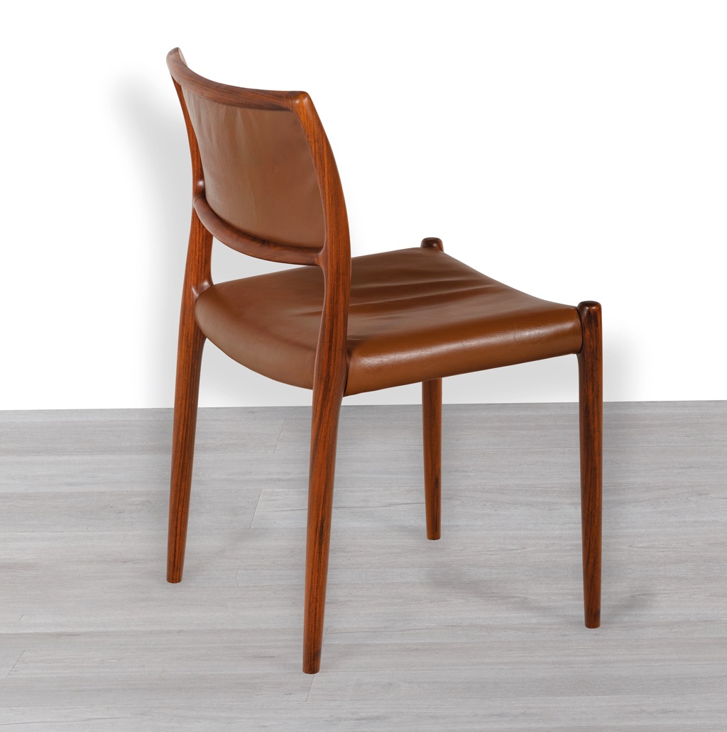 Niels Otto Moller Model 80 Dining Chairs Brazilian Rosewood J.L. Mollers Mobelfabrik Danish 1960s Mid Century Modern Original Scandinavian Design Four