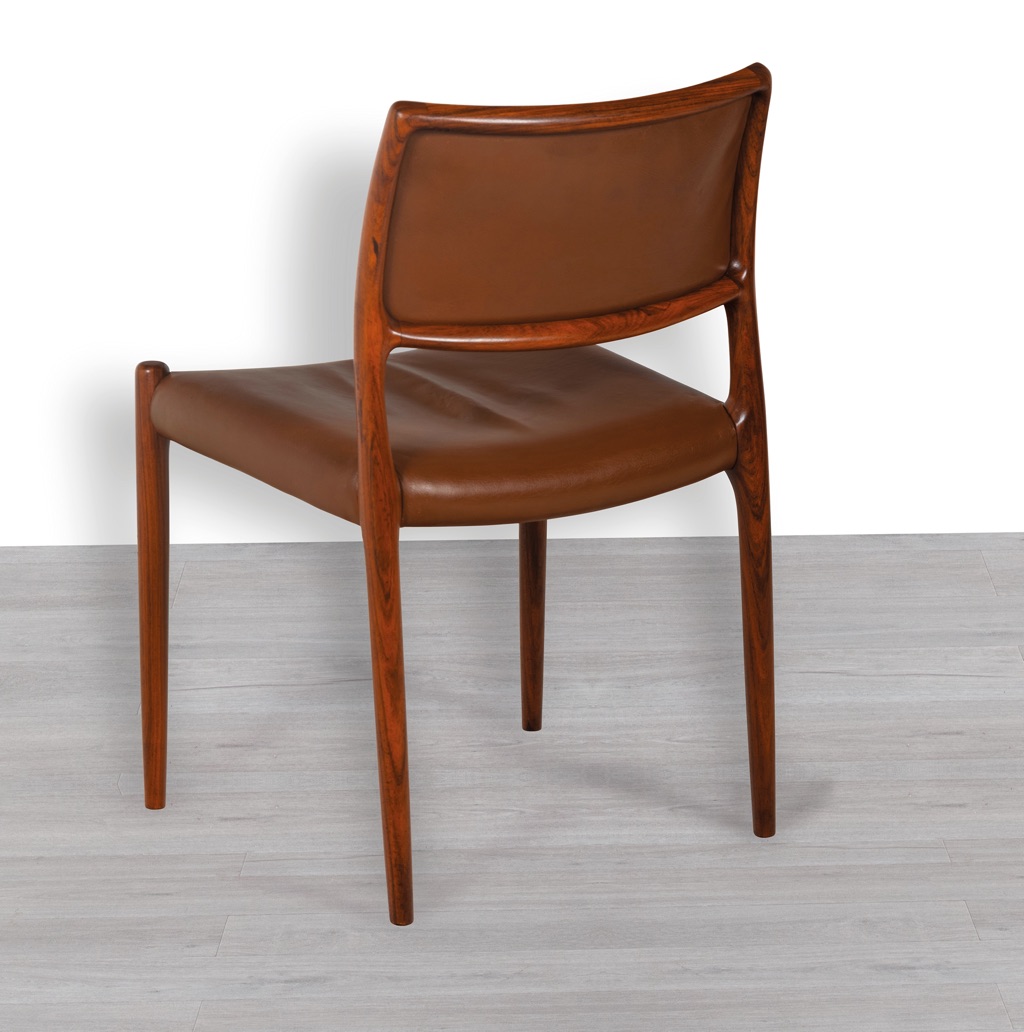 Niels Otto Moller Model 80 Dining Chairs Brazilian Rosewood J.L. Mollers Mobelfabrik Danish 1960s Mid Century Modern Original Scandinavian Design Patina