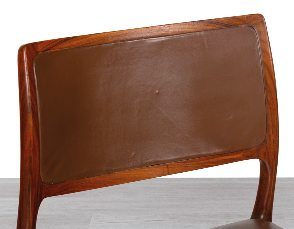 Niels Otto Moller Model 80 Dining Chairs Brazilian Rosewood J.L. Mollers Mobelfabrik Danish 1960s Mid Century Modern Original Scandinavian Design Set of Four