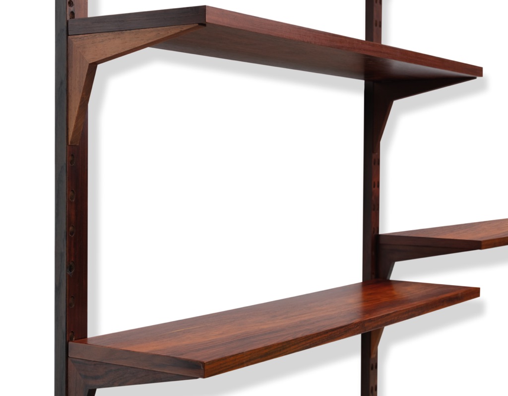Mid century modern Poul Cadovius Shelving System Cado 1960s Wall Mounted Bookshelf Brazilian Rosewood Danish vintage storage Royal System Modular shelves