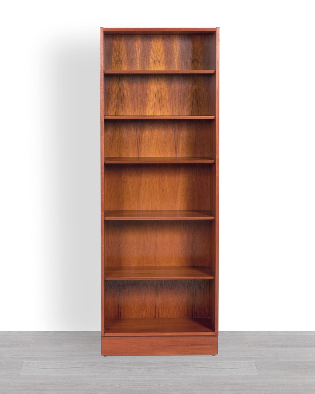 Mid century modern Poul Hundevad bookshelf Danish vintage 1960 shelving Hundevad Mobelfabrik narrow teak Scandinavian design Carlo Jensen