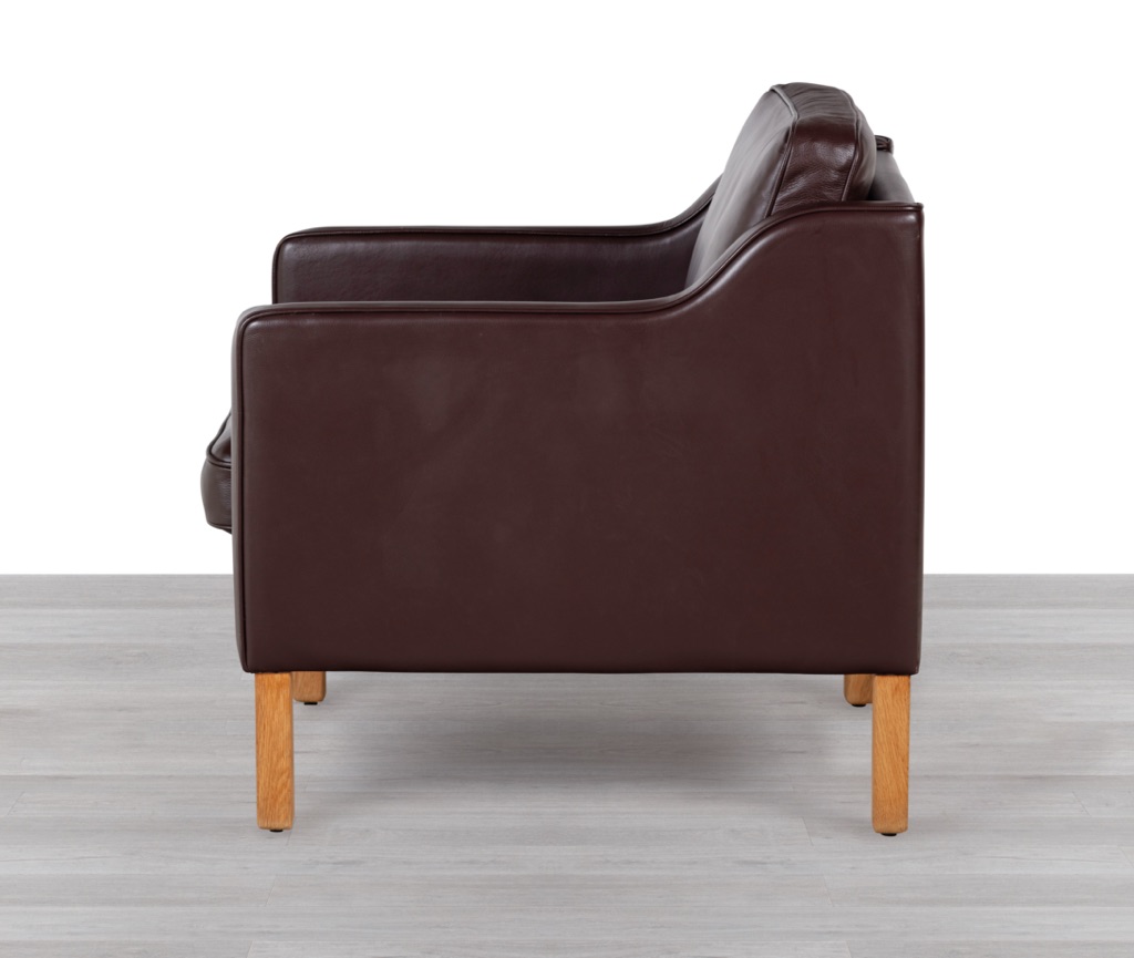 Skipper Armchair Danish Mid Century Modern Vintage Leather Stouby Mogens Hansen Design Scandinavian Seating Borge Mogensen