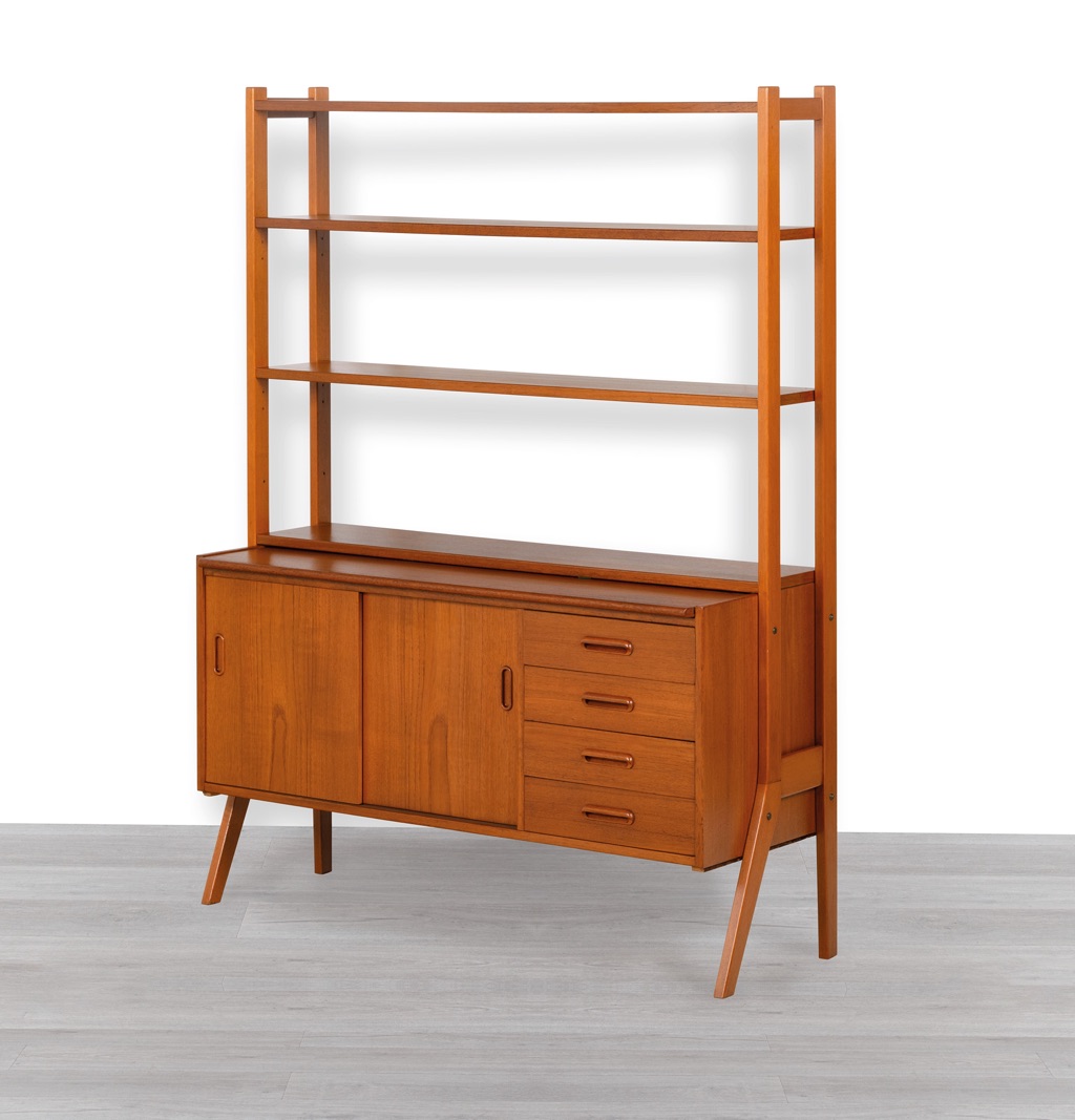 Swedish 1960s Bookcase Bookshelf Bengt Ruda Kurt Ostervig Teak Vintage Pull Out Desk Shelf Ikea Mid Century Modern Freestanding Room Divider A Frame