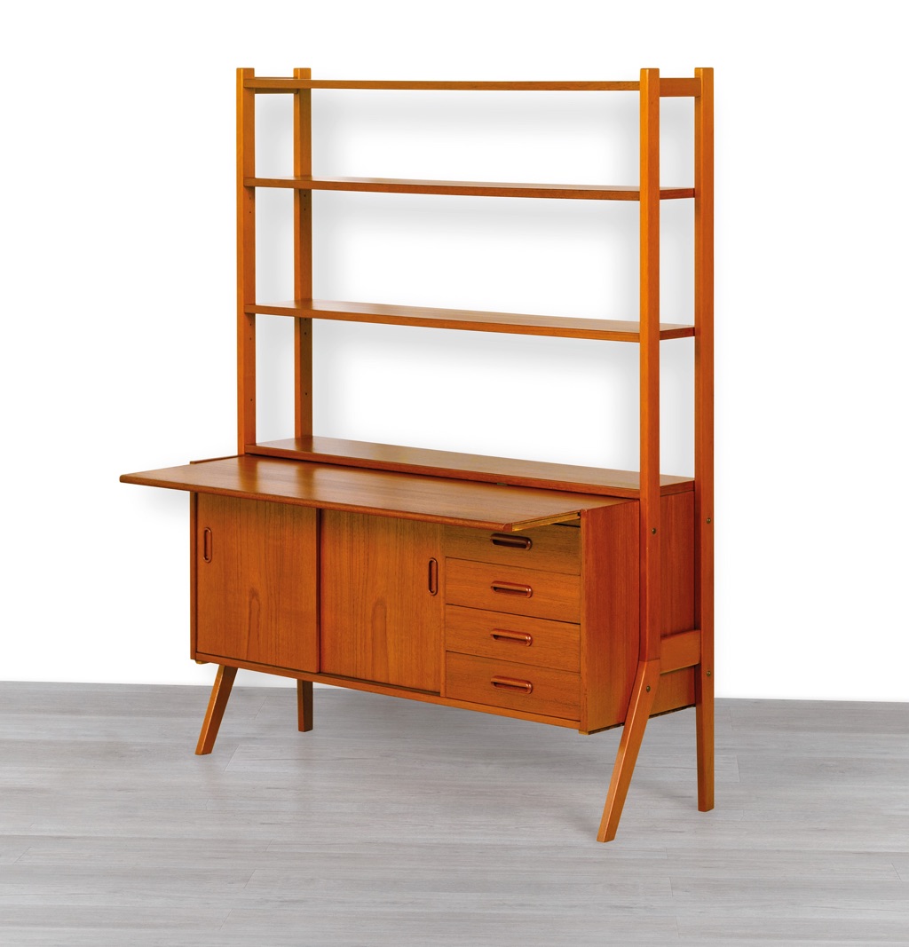 Swedish 1960s Bookcase Bookshelf Bengt Ruda Kurt Ostervig Teak Vintage Pull Out Desk Shelf Ikea Mid Century Modern Freestanding Room Divider Organic Legs