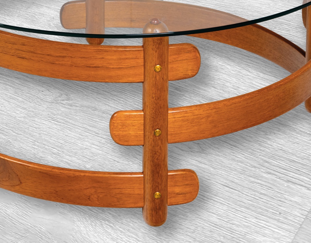 T.H. Brown Zodiac Coffee Table 1960s Australian Adelaide Mid Century Modern Lounge Room Furniture Sofa Round Table Detail Teak