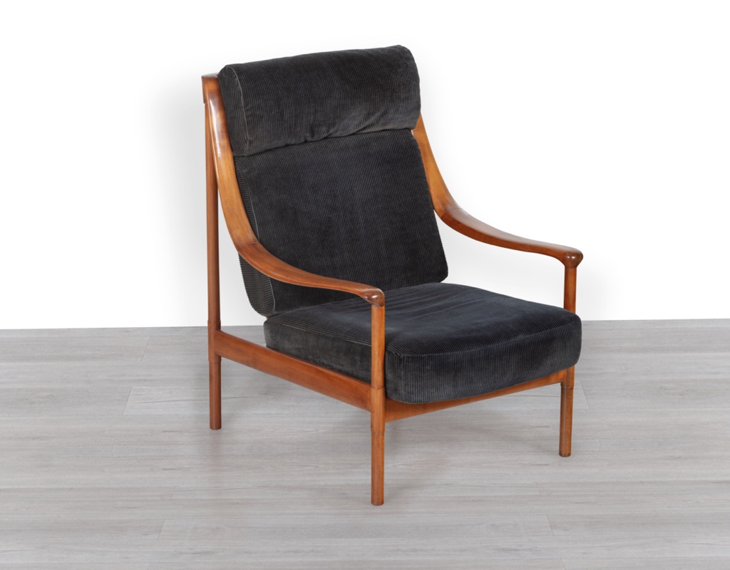 Antimott Armchair Wilhelm Knoll German 1950s Cherrywood Wilhelm Knoll Germany Mid Century Modern Seating Pair